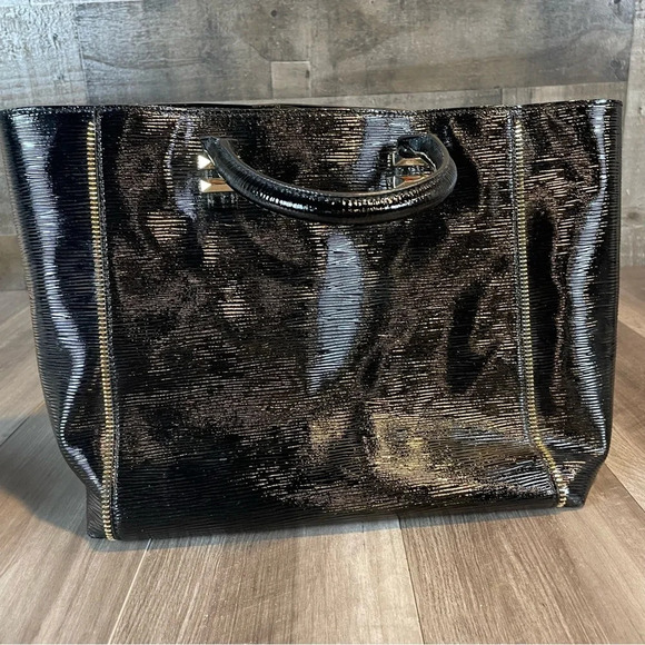 Rebecca Minkoff Bag Purse • Black Patent Tote - Picture 4 of 9